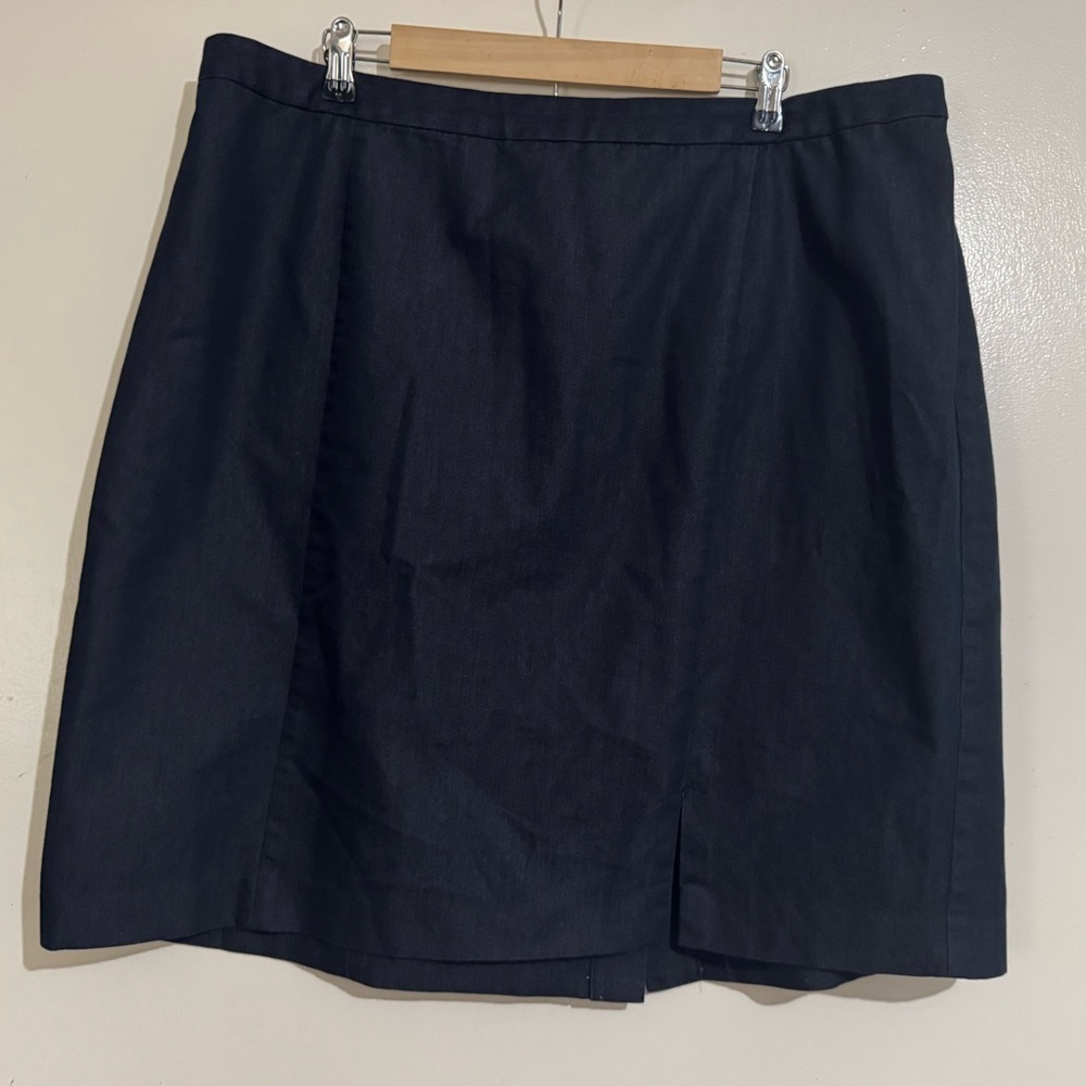 Talbots Women's denim mini Skirt split zipper elastic size 22W